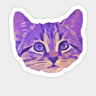 Kitty Face Purple Sticker